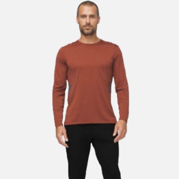 Lululemon Fast Free Tech Shirt Mens XL Athletic Reflective Rust Long Sleeve - Picture 1 of 14